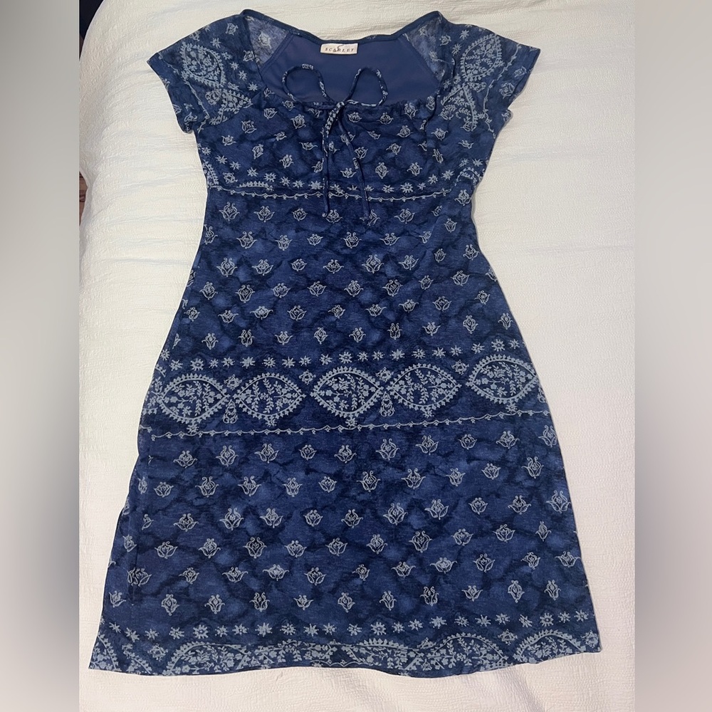 Vintage Y2K peasant style lined mesh dress